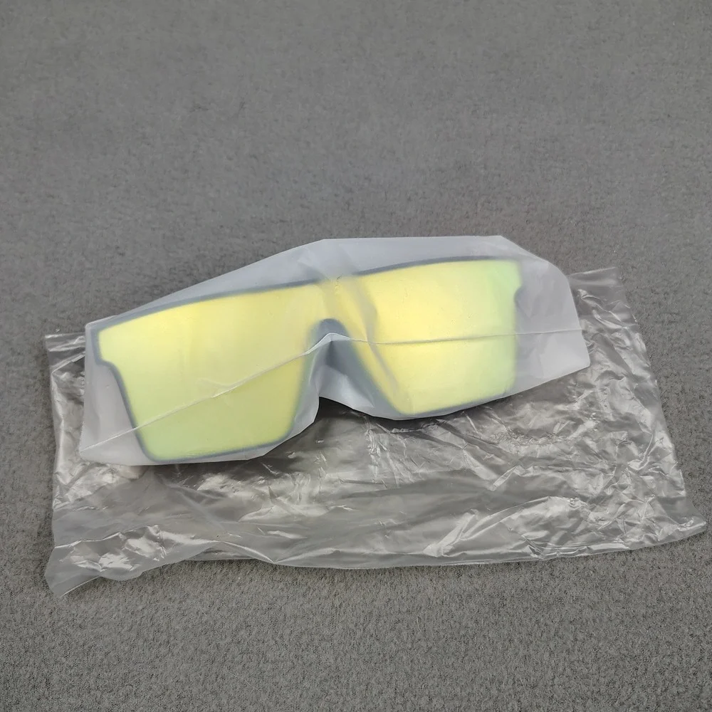 Men Sunglasses Square Frame‎ Mirrored Lens Green Yellow Biker Boating Shades New